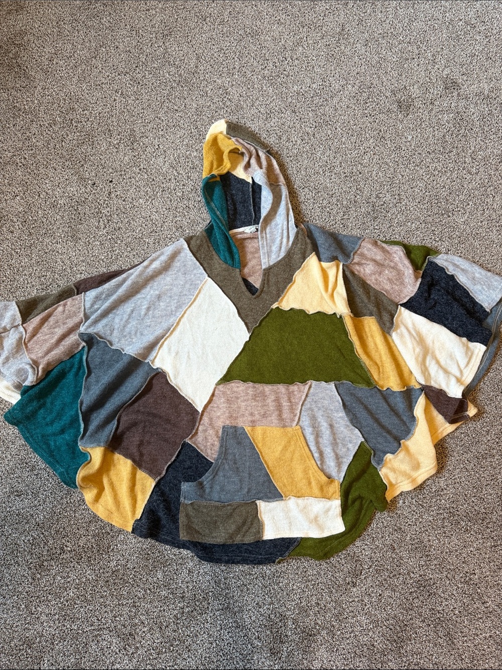 Yak & Yeti Patchwork Hooded Women's Poncho